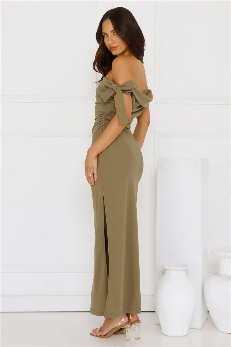 The Luxe Party Maxi Dress Olive