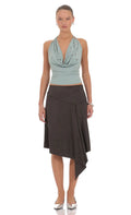 Lila Suede Midi Skirt