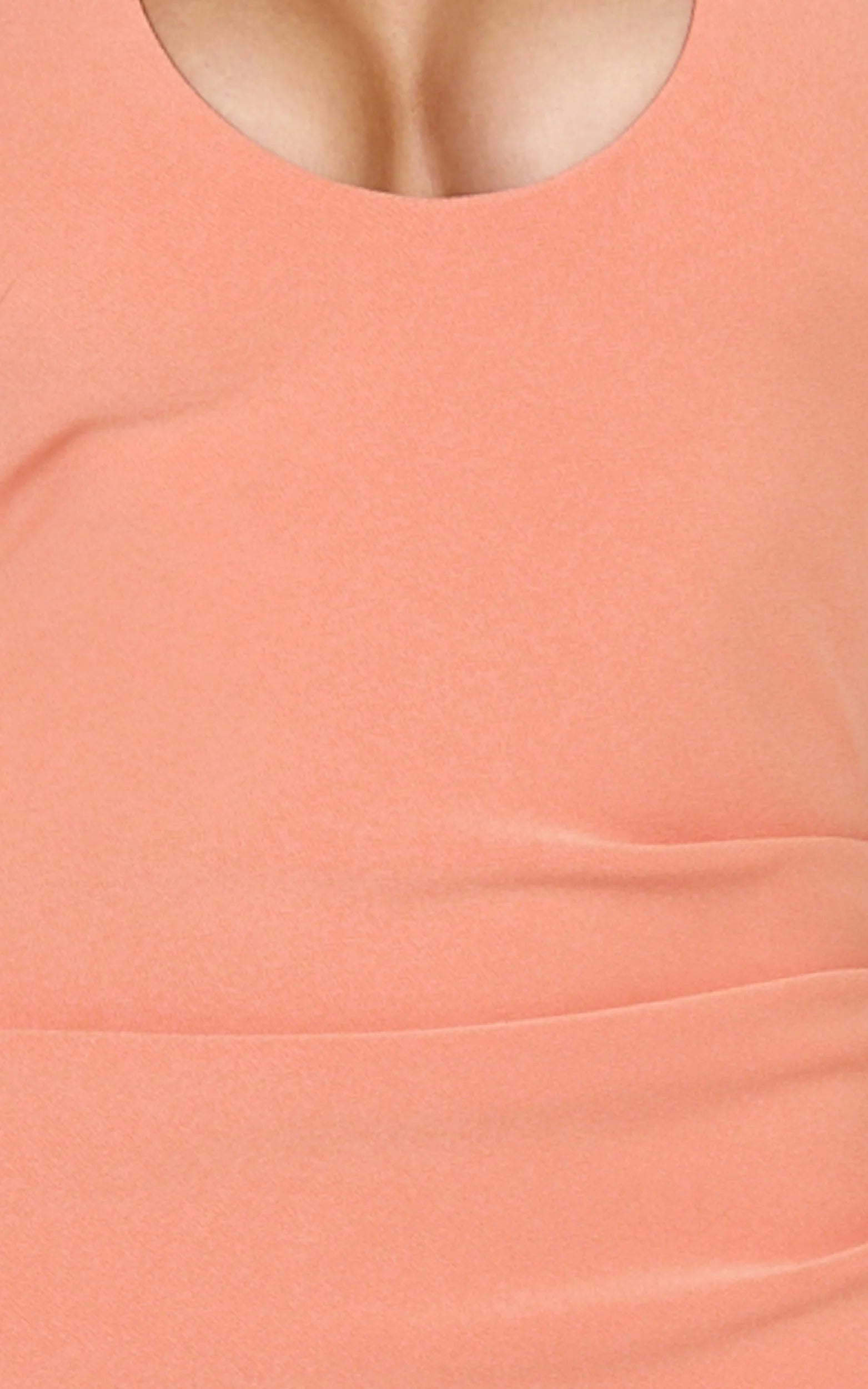 Ruby Maxi Dress - Halter Scoop Neck Low Back Bodycon Dress in Coral