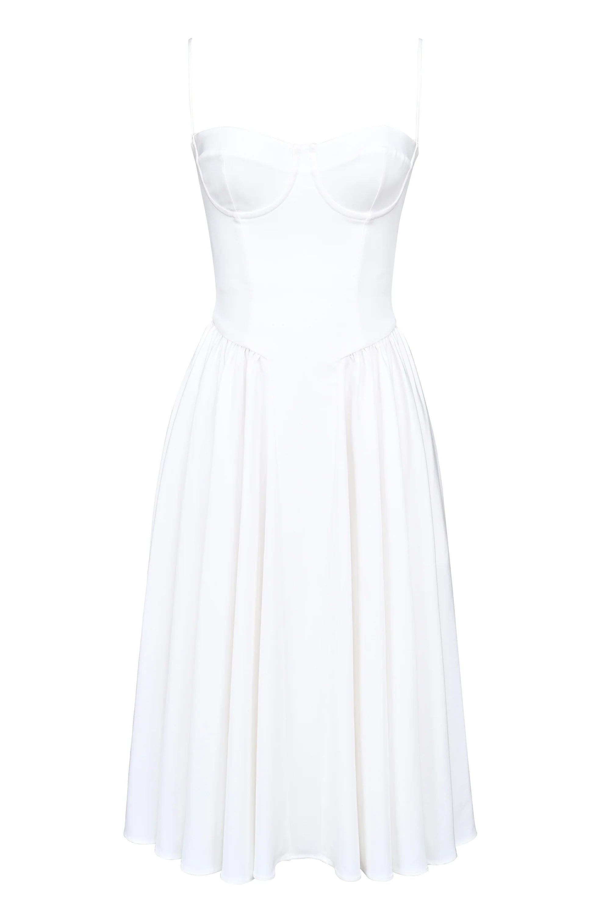 white corset midi dress