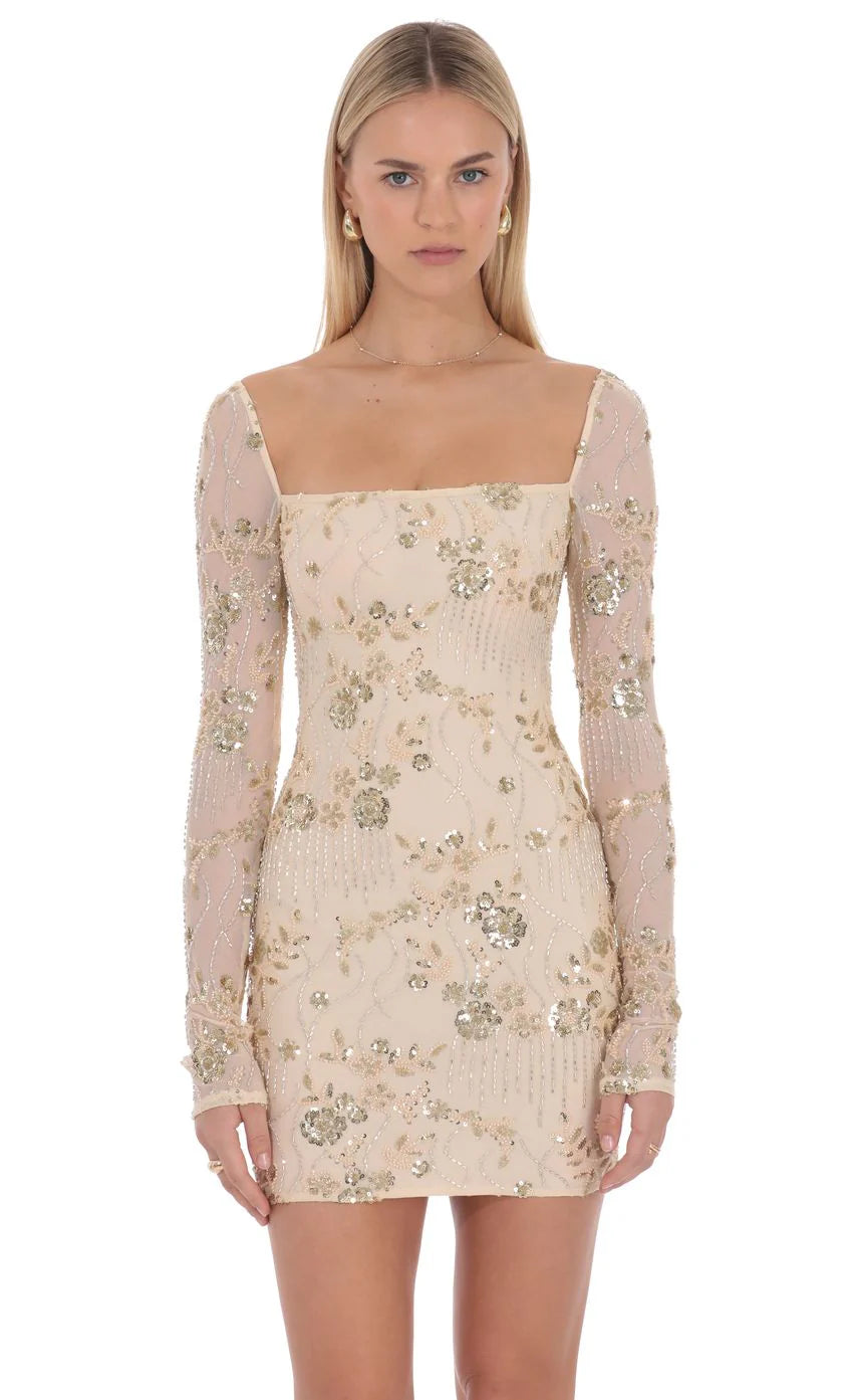 Elsinara Beaded Mini Dress