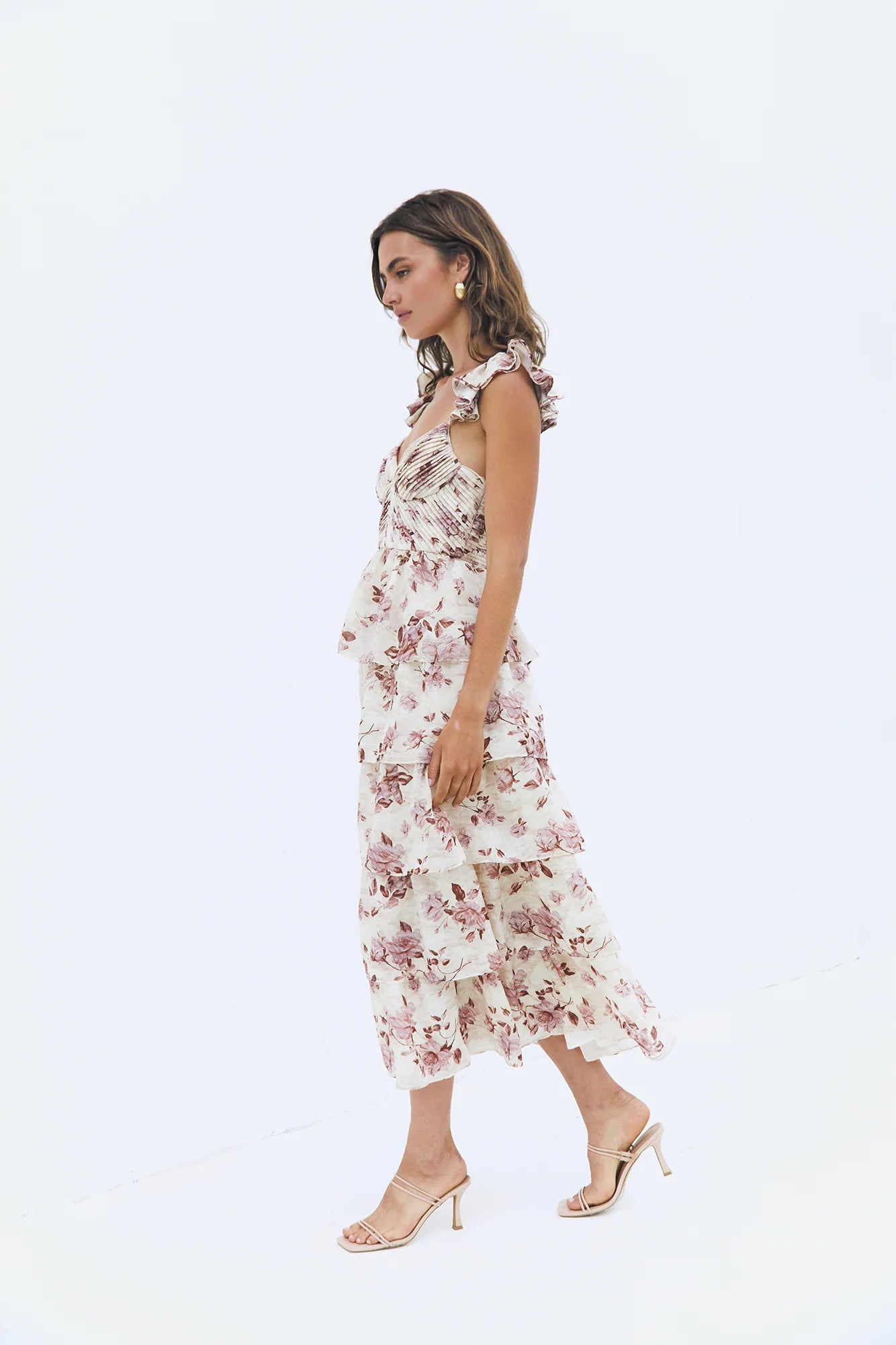 Florienne Tiered Midi Dress Mauve