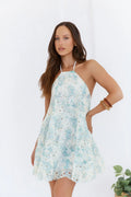 Muse Of The Moment Halter Mini Dress Blue