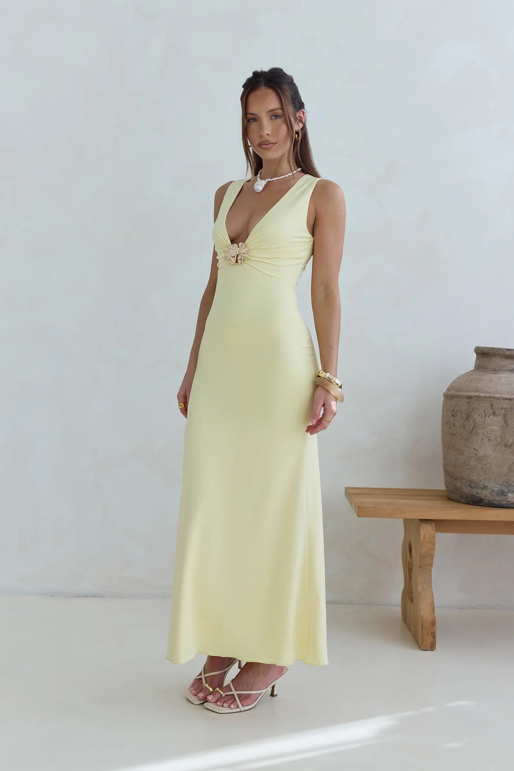 Coastal Caprice Maxi Dress Yellow