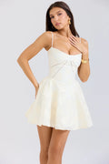 vintage cream floral mini dress