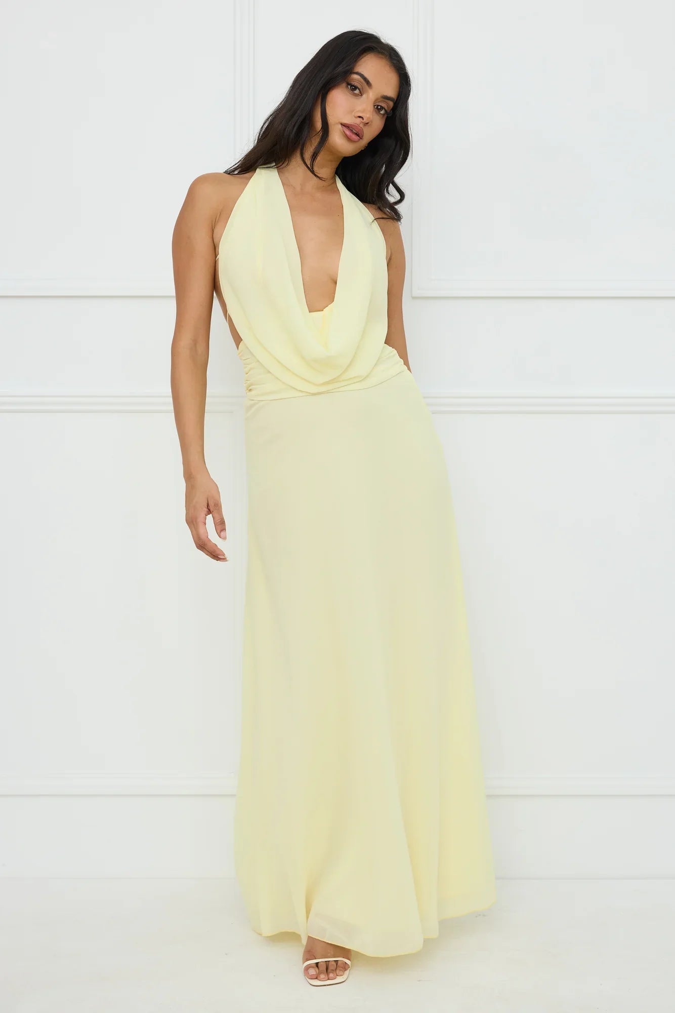 Trixie Halter Maxi Dress Yellow