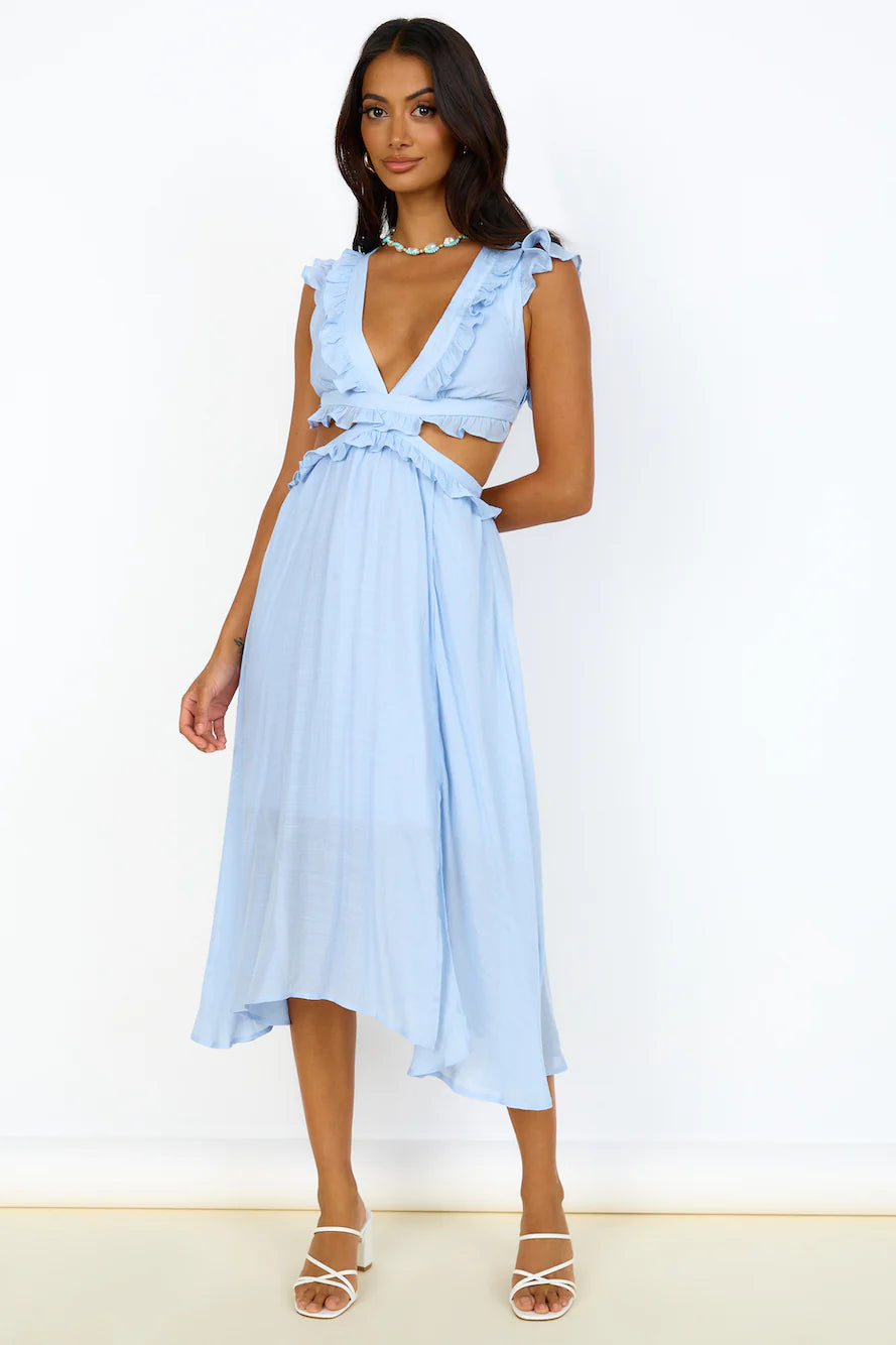 Angel Numbers Maxi Dress Blue