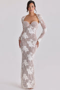 ivory embroidered lace maxi dress - limited edition