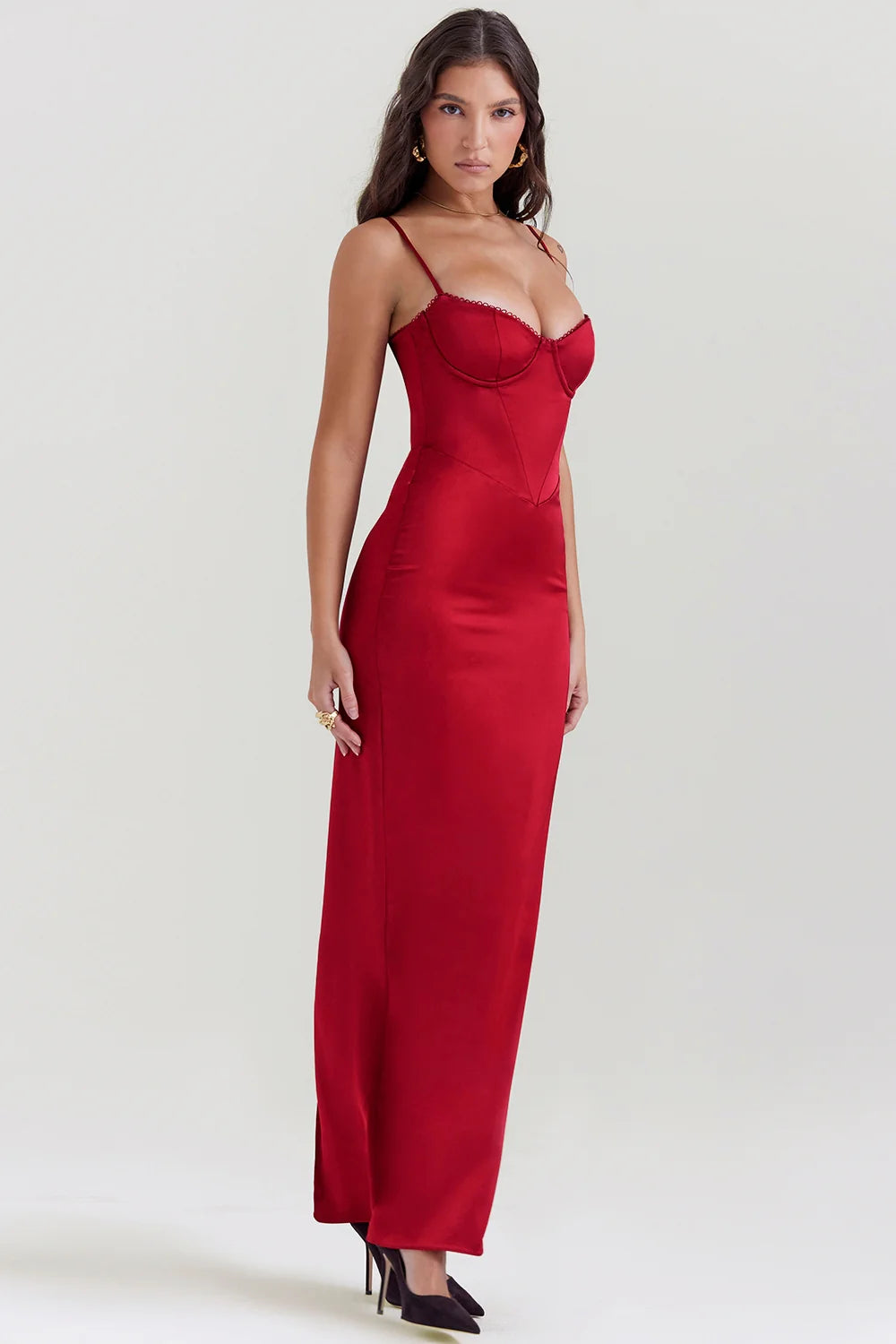 ruby corset maxi dress
