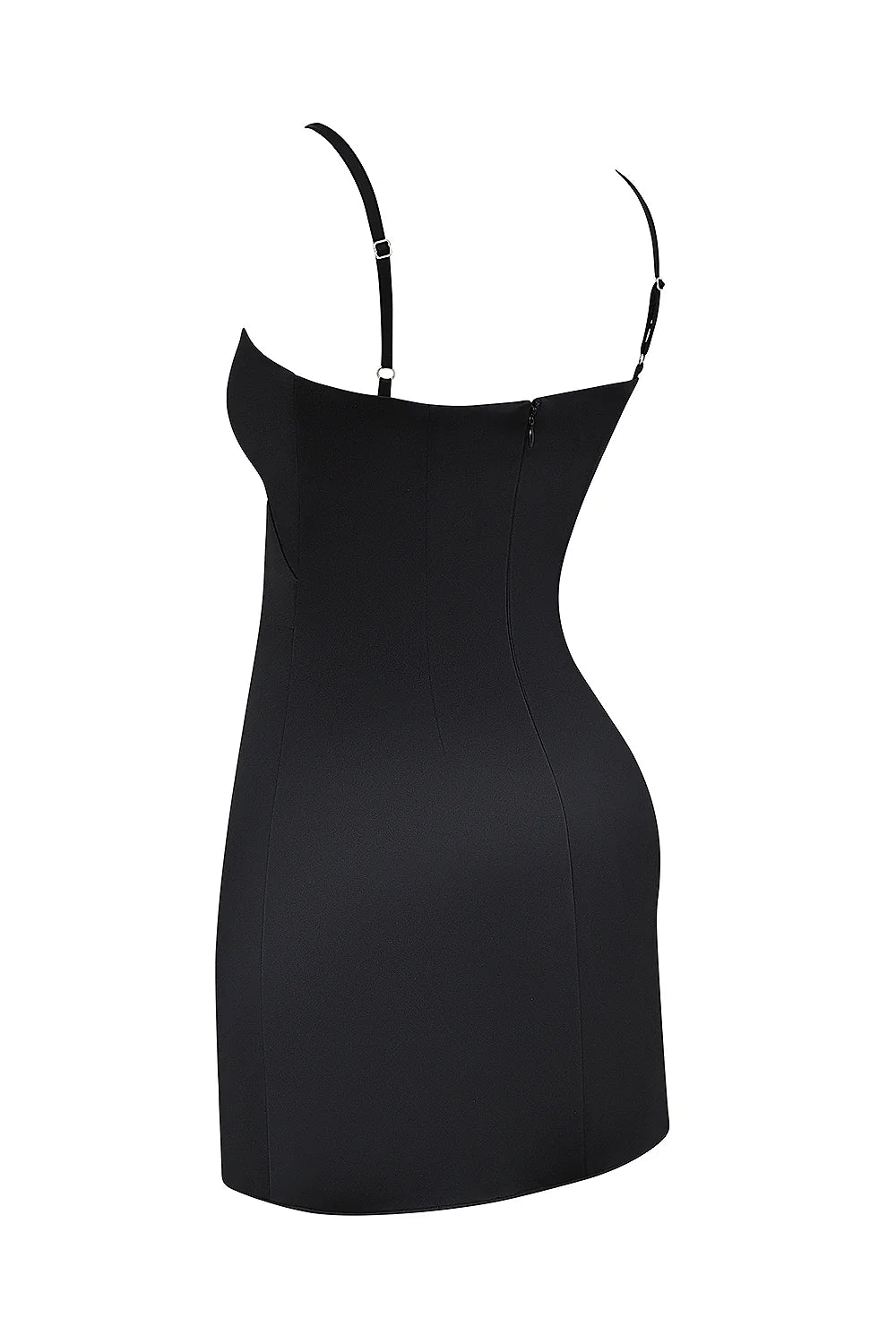 black square neck a-line mini dress - sale