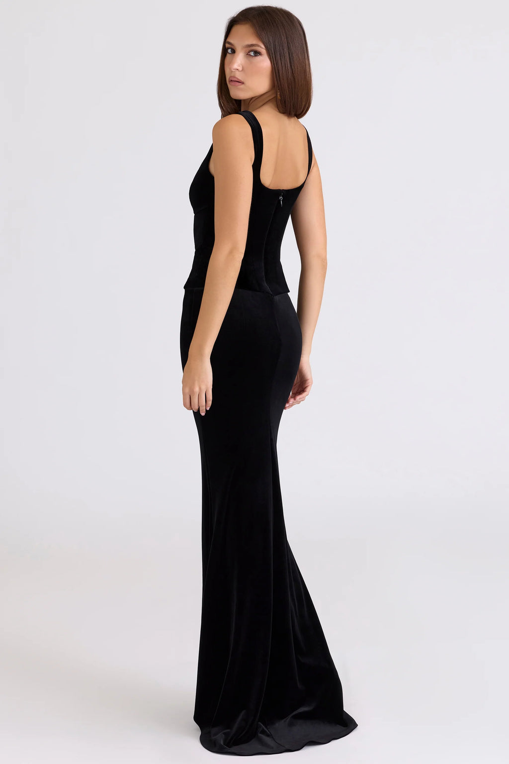 black velvet hourglass maxi dress - limited edition