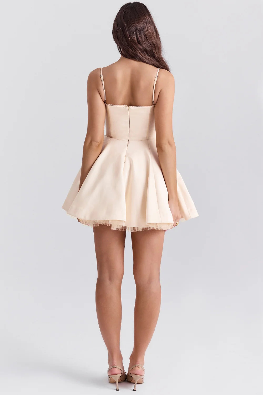 vintage cream tulle mini dress