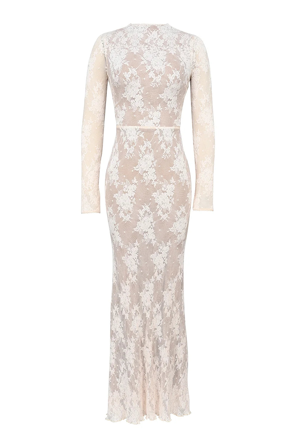 peach lace maxi dress