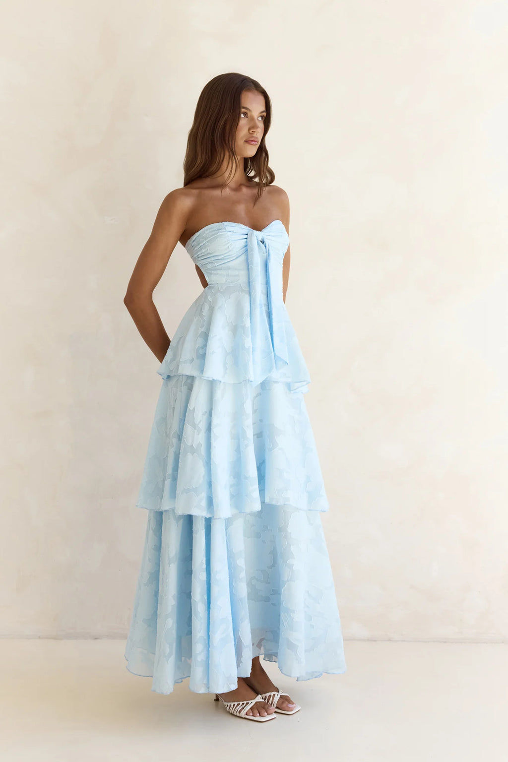 Know Your Heart Strapless Maxi Dress Blue