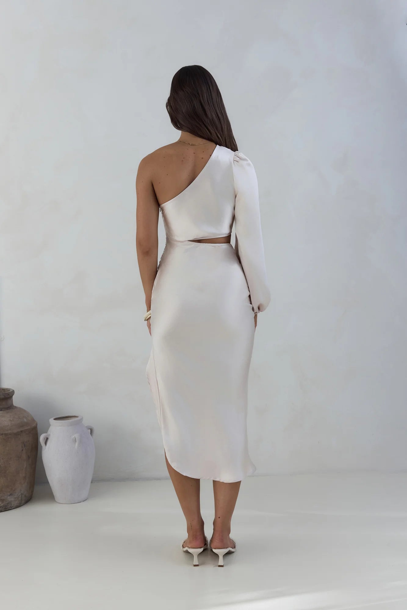 Whisk Away Midi Dress Champagne