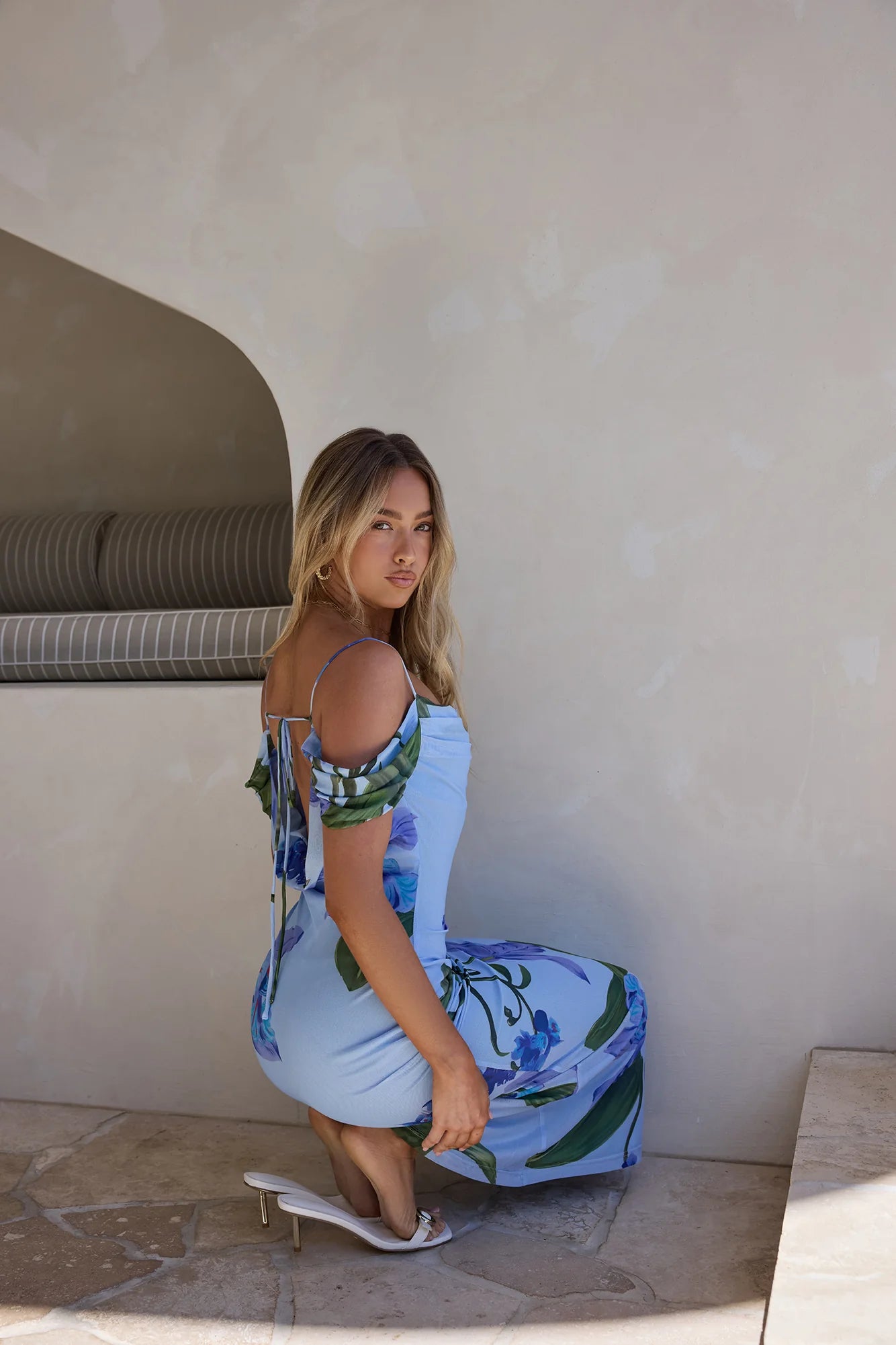Lost In Your Eyes Mesh Maxi Dress Blue
