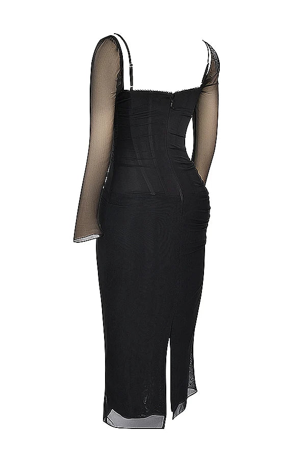 black maxi dress