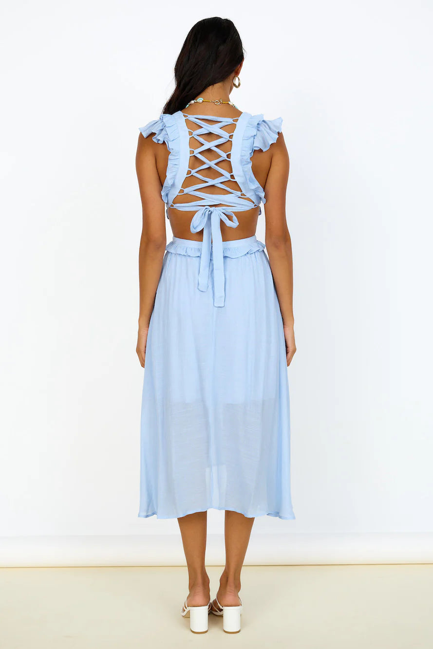 Angel Numbers Maxi Dress Blue