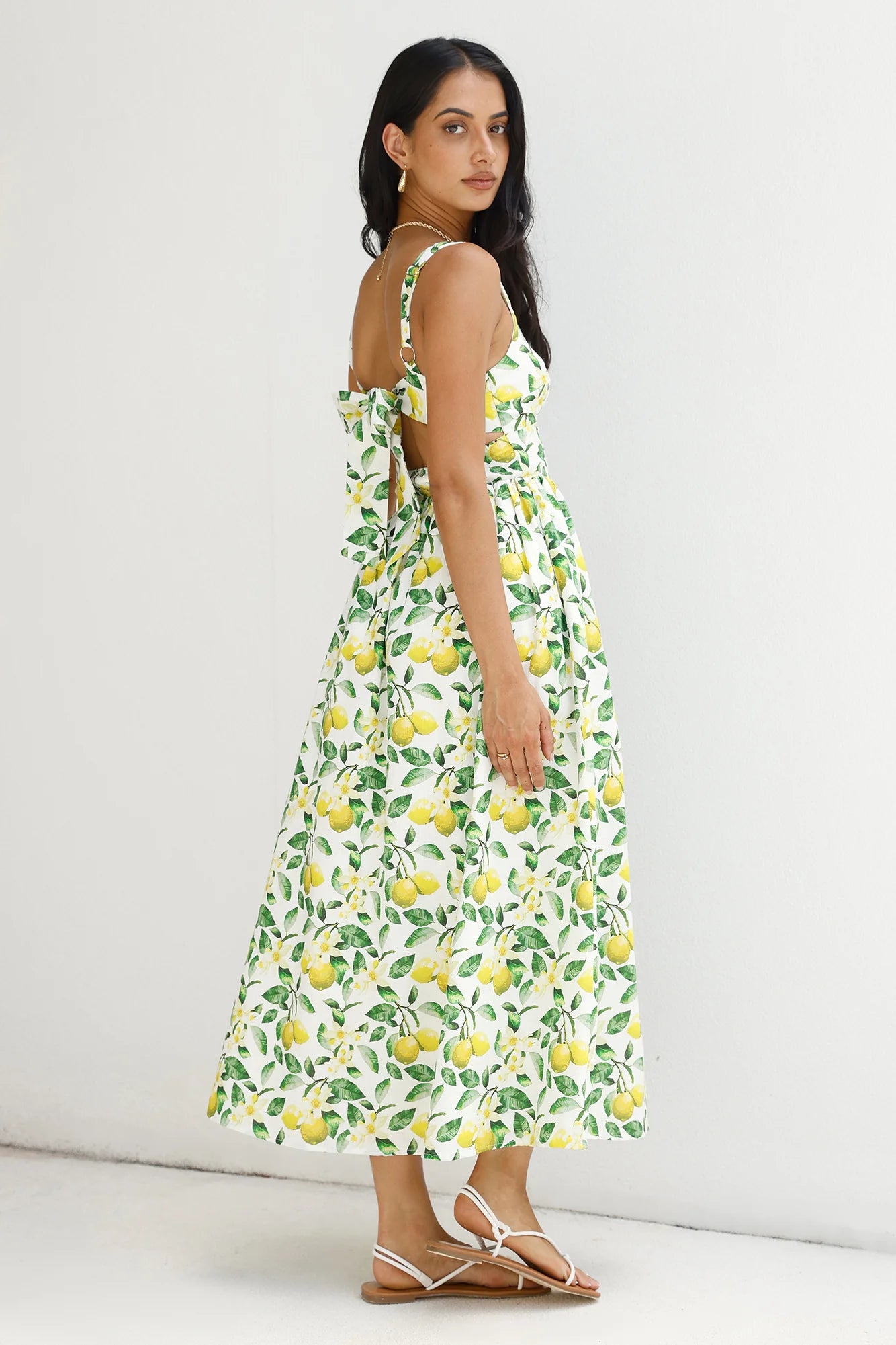 Under The Lemon Tree Midi Dress Print