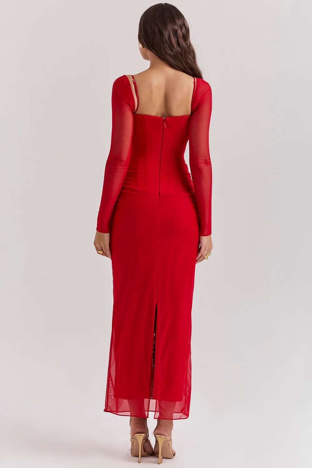 scarlet long sleeve maxi dress
