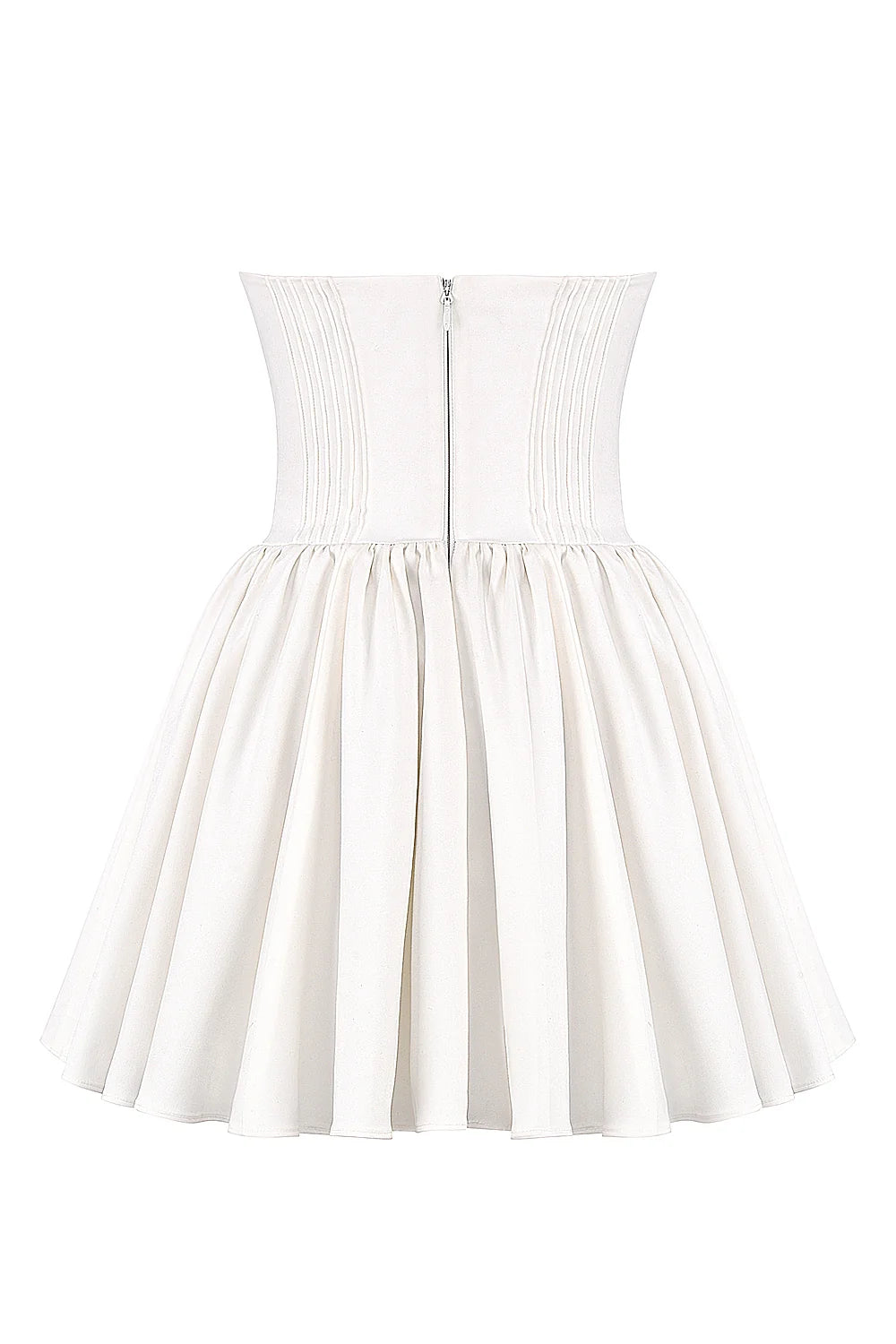 white strapless corset mini dress