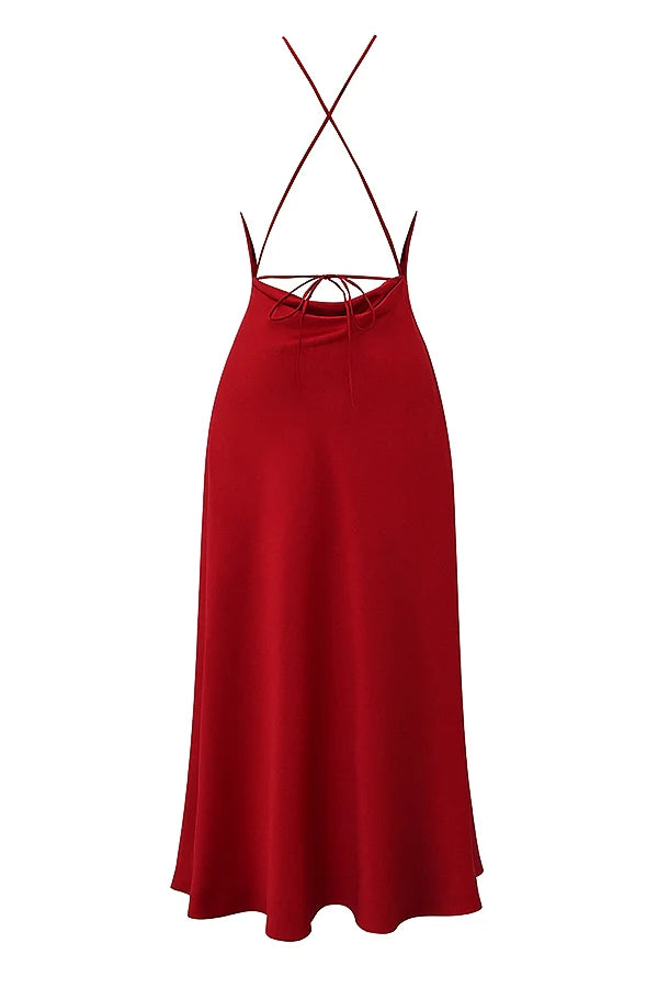 red rose thigh slit maxi dress