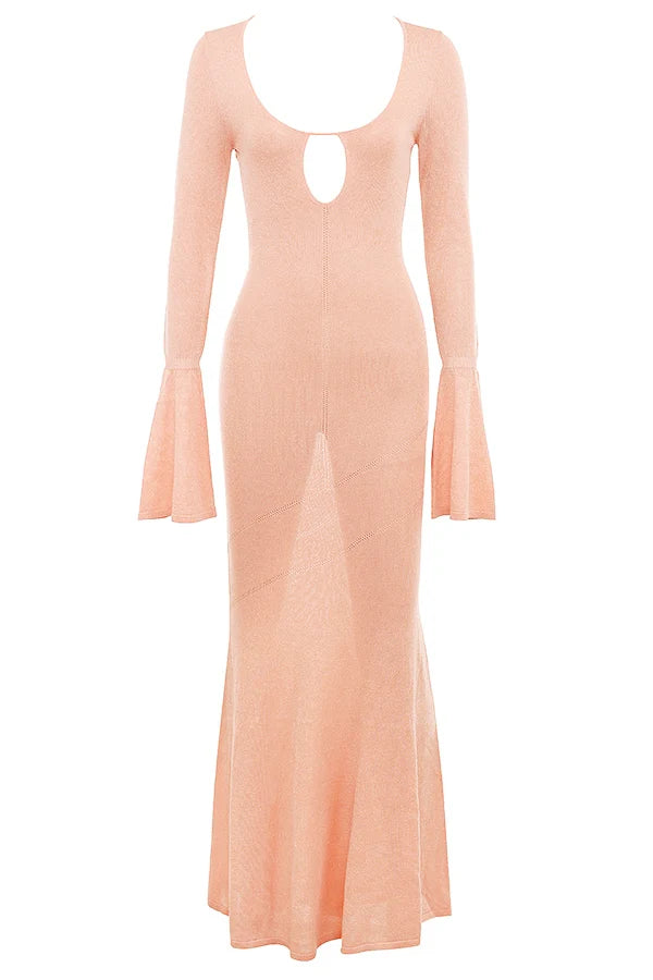 sorbet metallic knit maxi dress