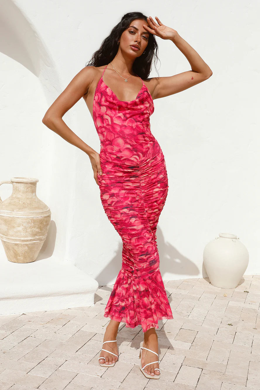 Feeling Joy Midi Dress Red