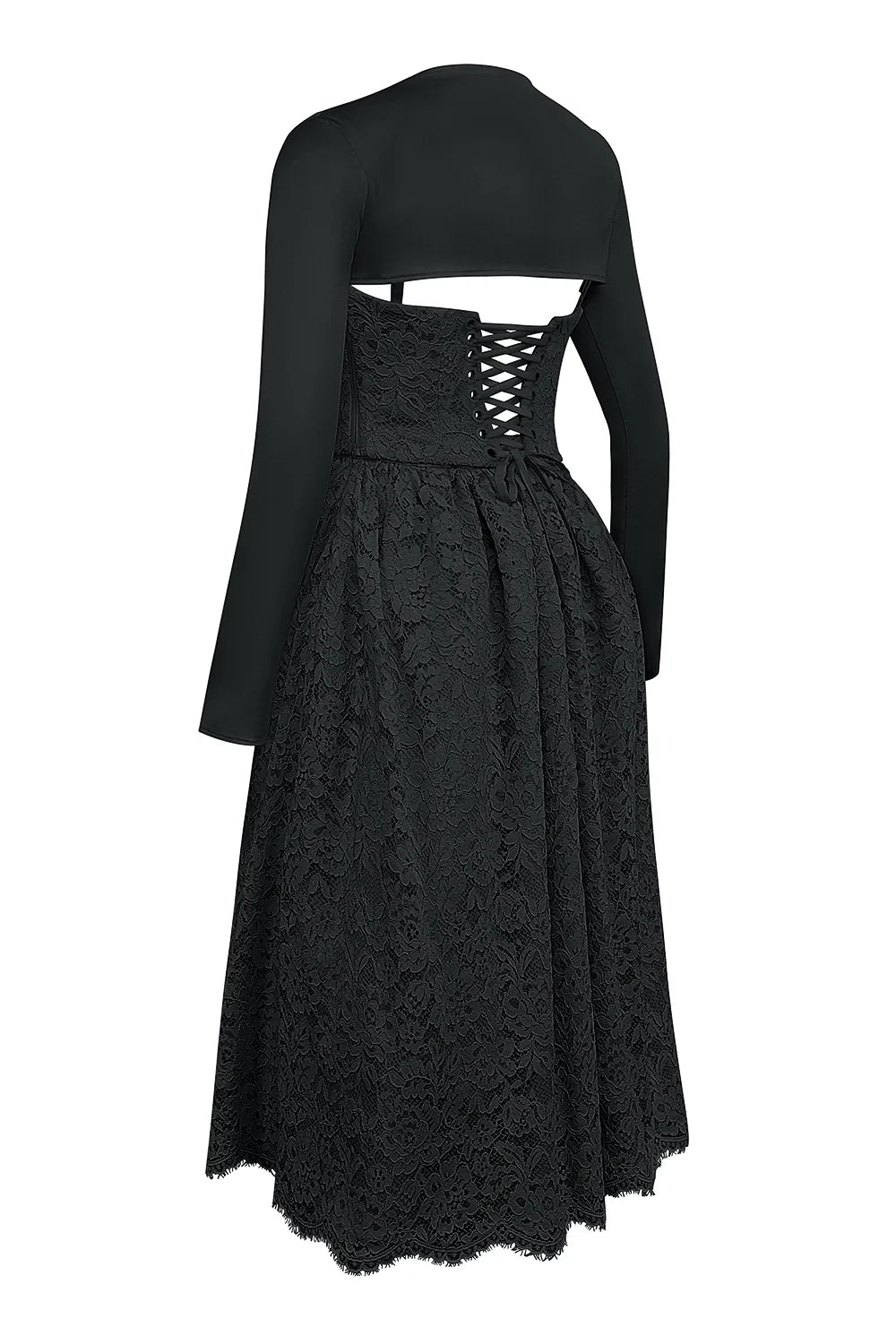 black lace corset, skirt and bolero - sale
