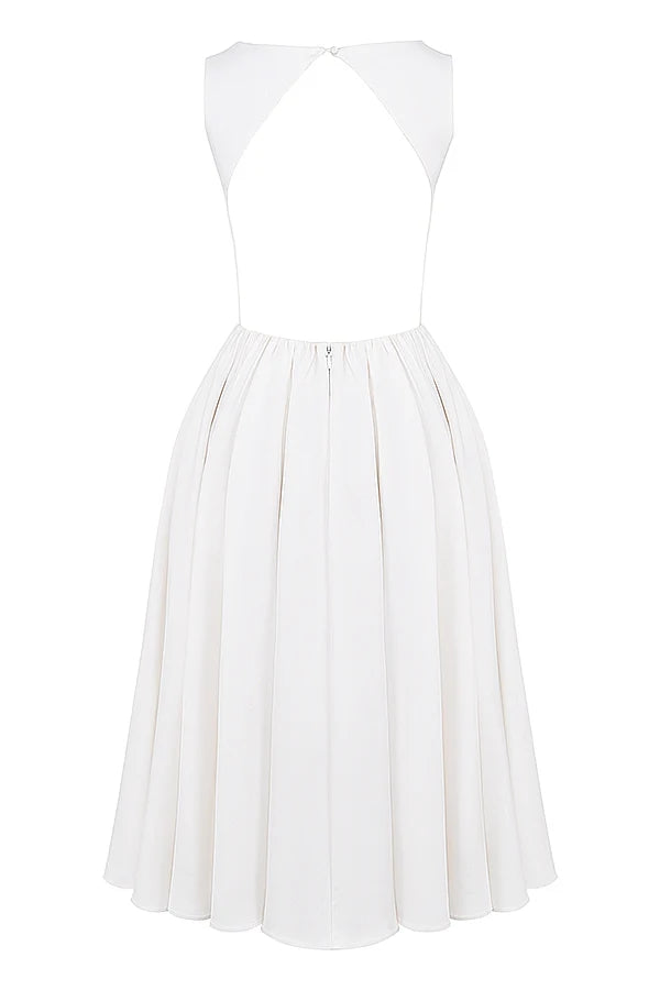 white twill midi sundress