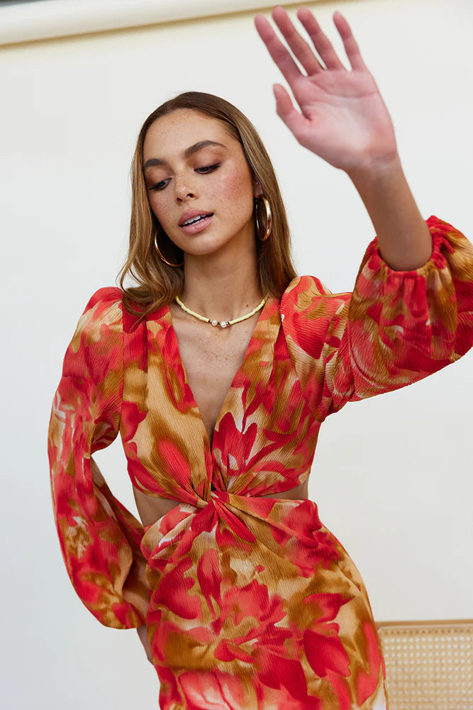 Wish On A Star Midi Dress Red
