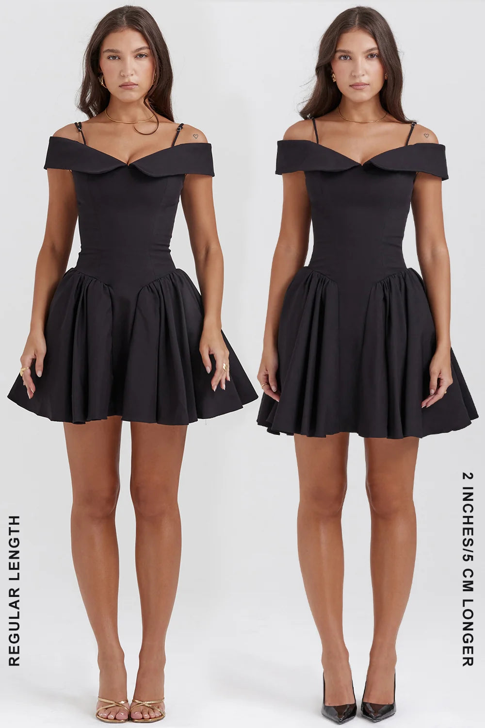 black off shoulder mini dress
