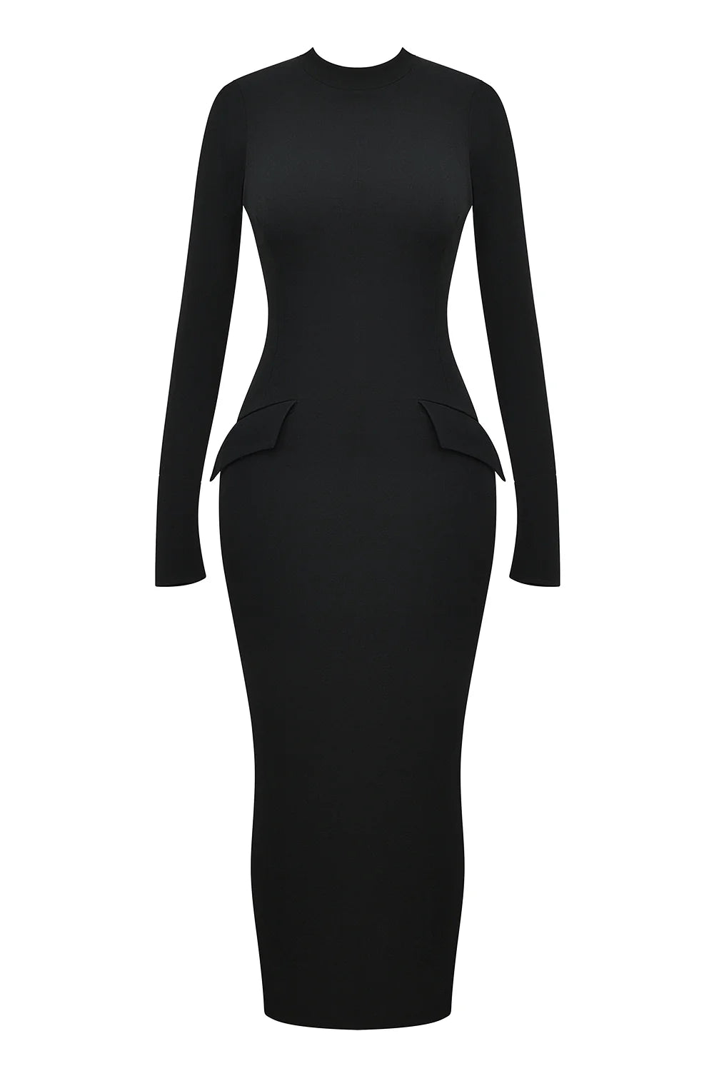 black turtleneck maxi dress