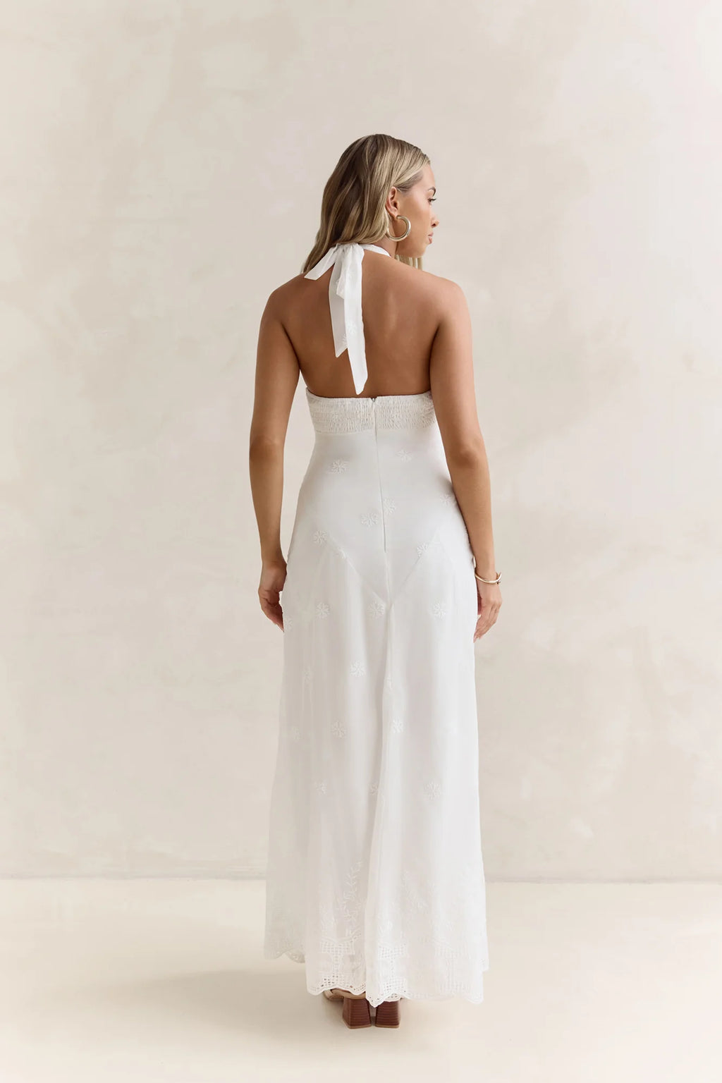 World Of Wonder Halter Maxi Dress White