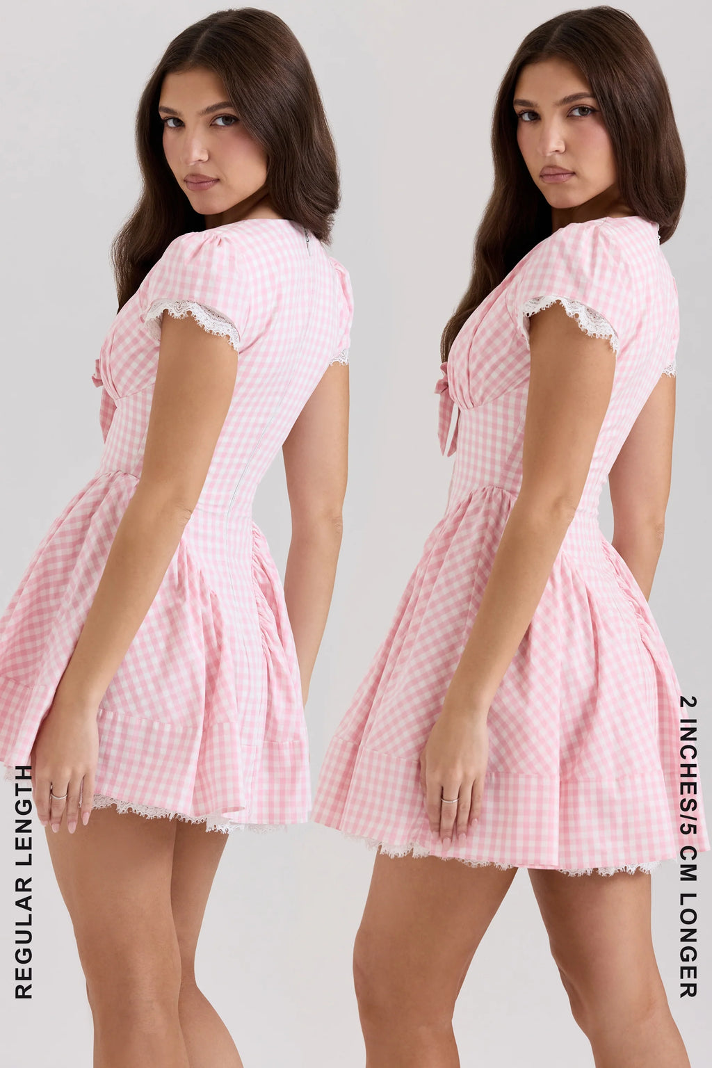 pink gingham cotton mini dress