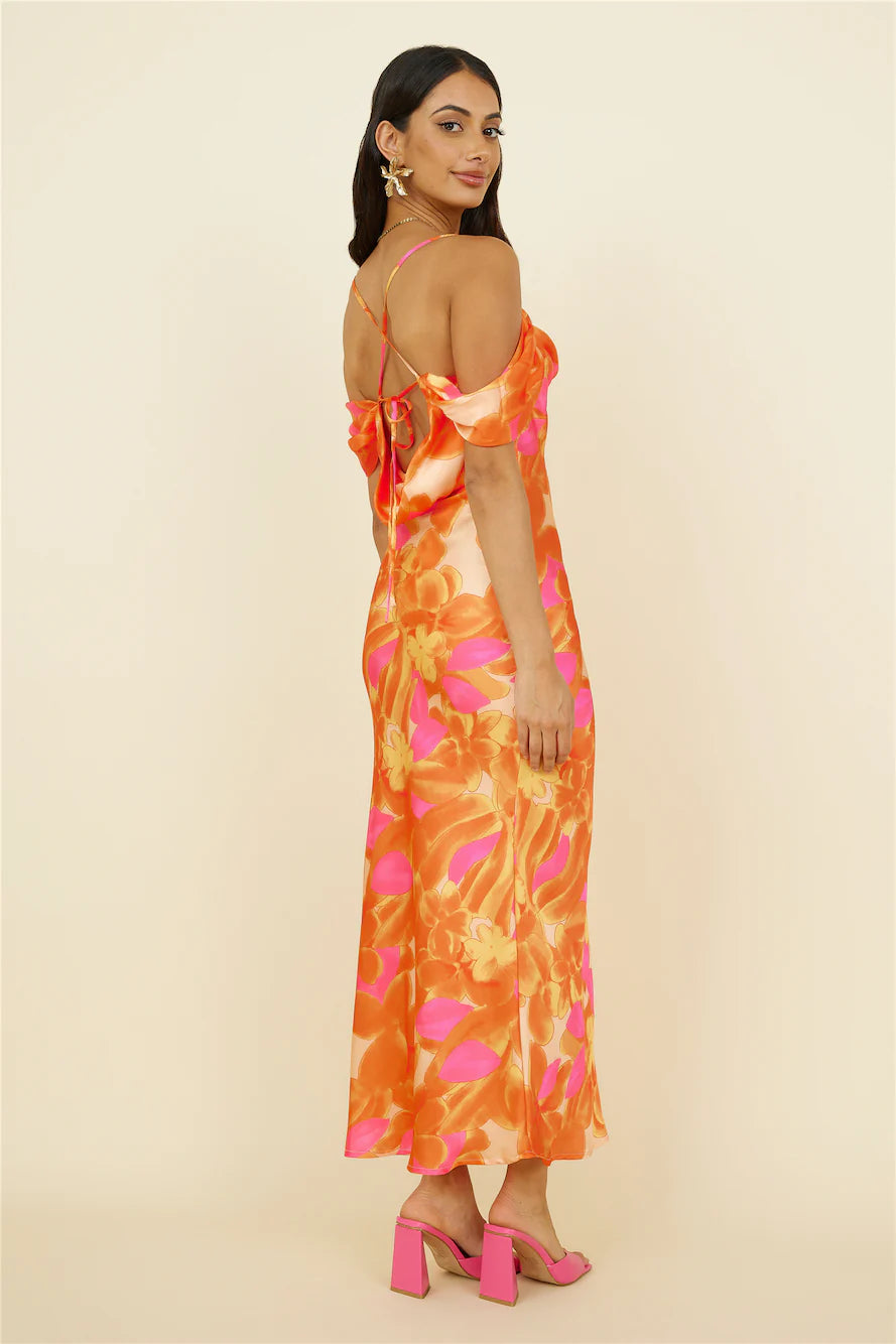 Night Of Dreams Maxi Dress Orange
