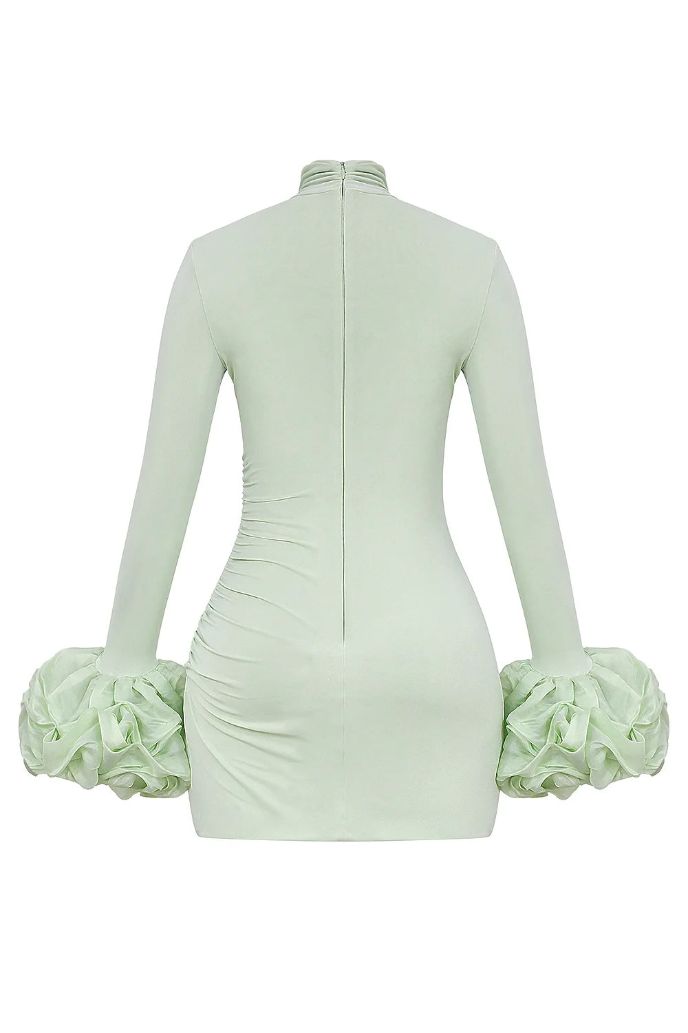 pistachio ruffle cuff mini dress - sale