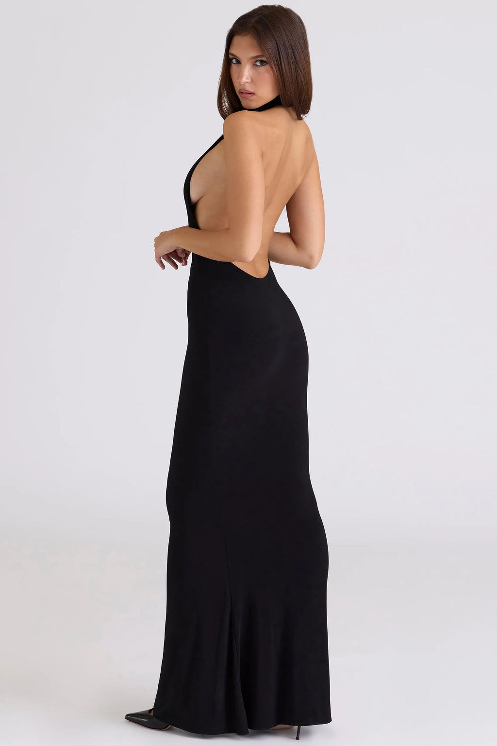 black backless silhouette maxi dress - limited edition
