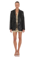 Maria Faux Leather Blazer