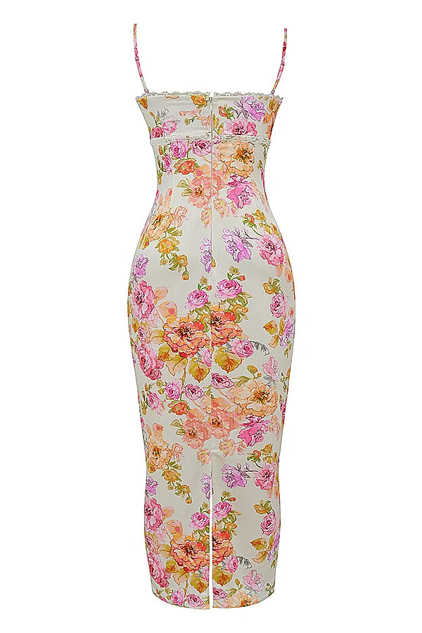 ivory floral maxi dress