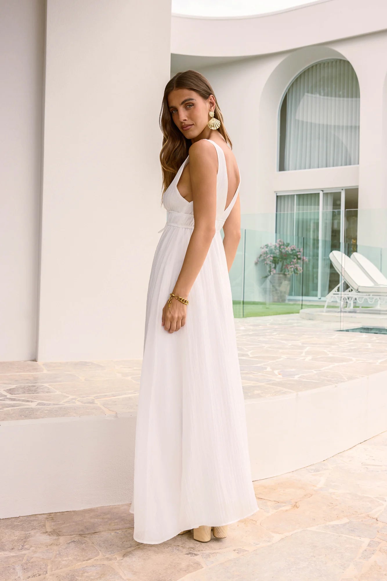 Morning Sun Maxi Dress White