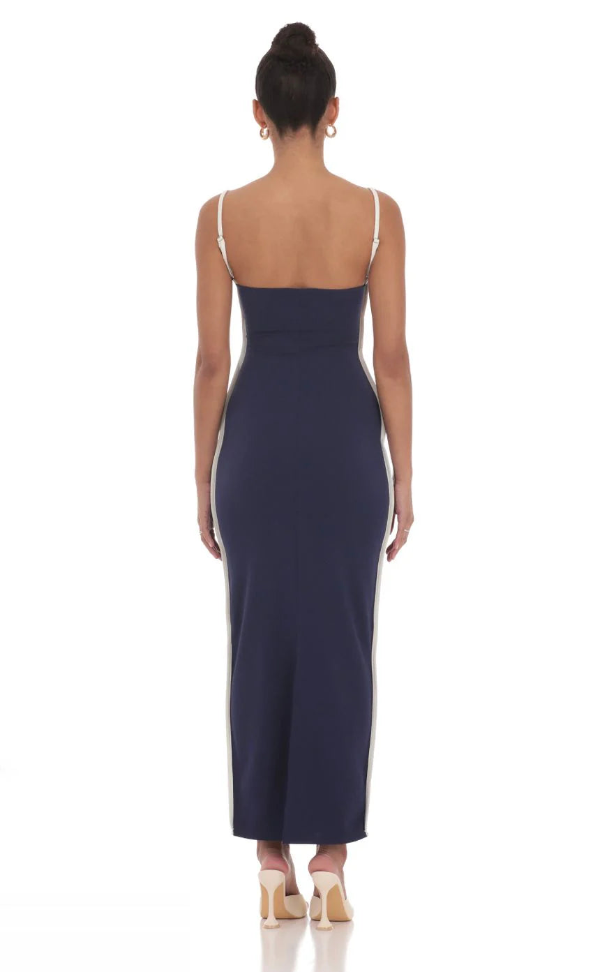 Outline Maxi Dress in Navy
