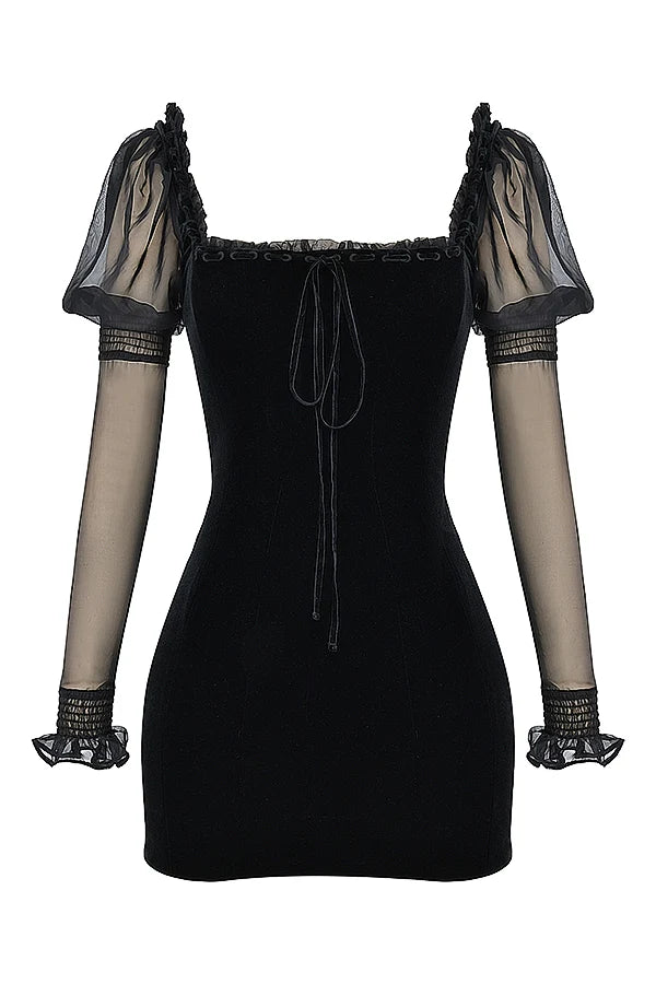 black velvet mini dress