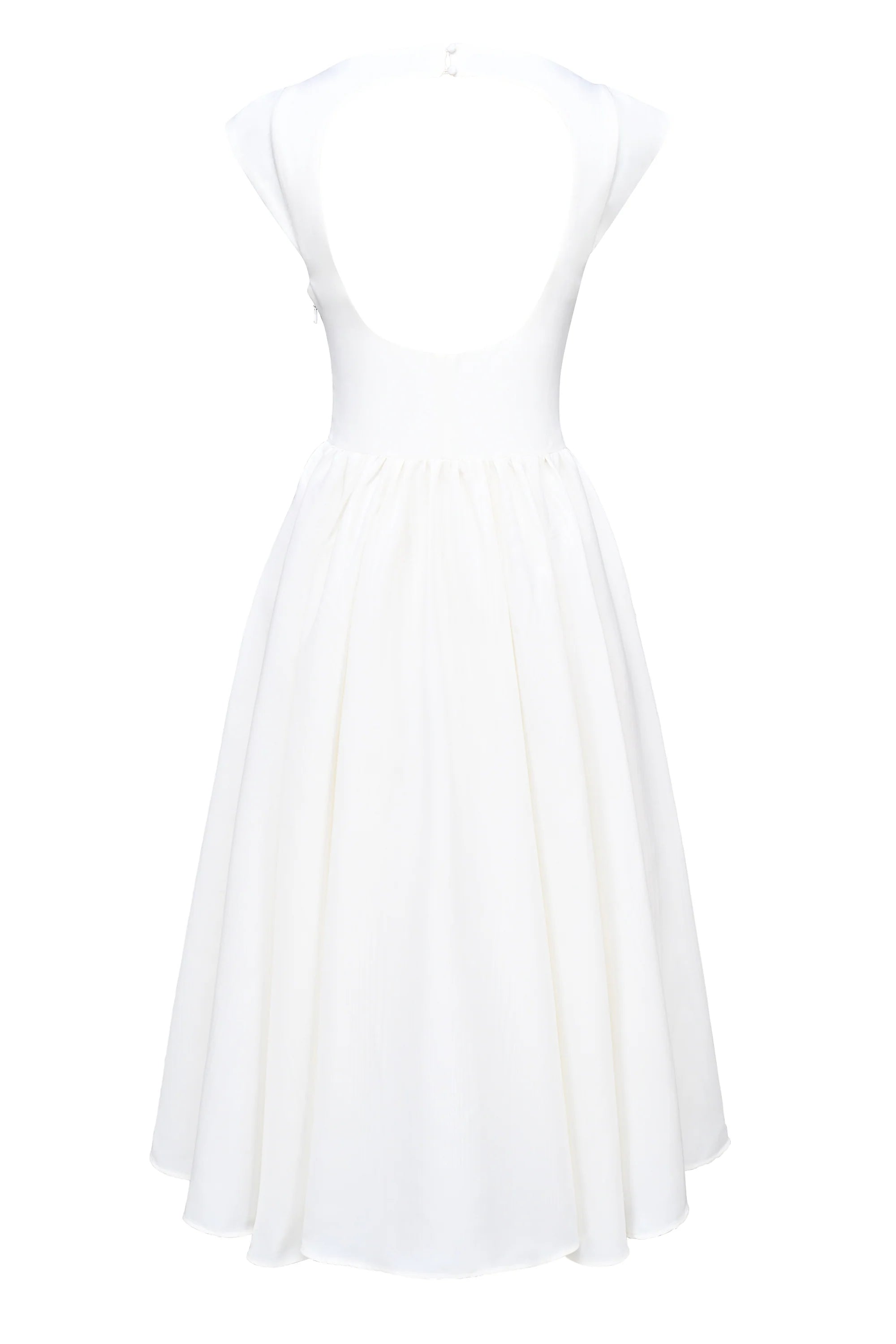 ivory moire satin midi dress