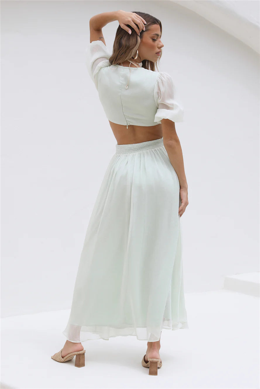 Ocean Ripples Maxi Dress Green