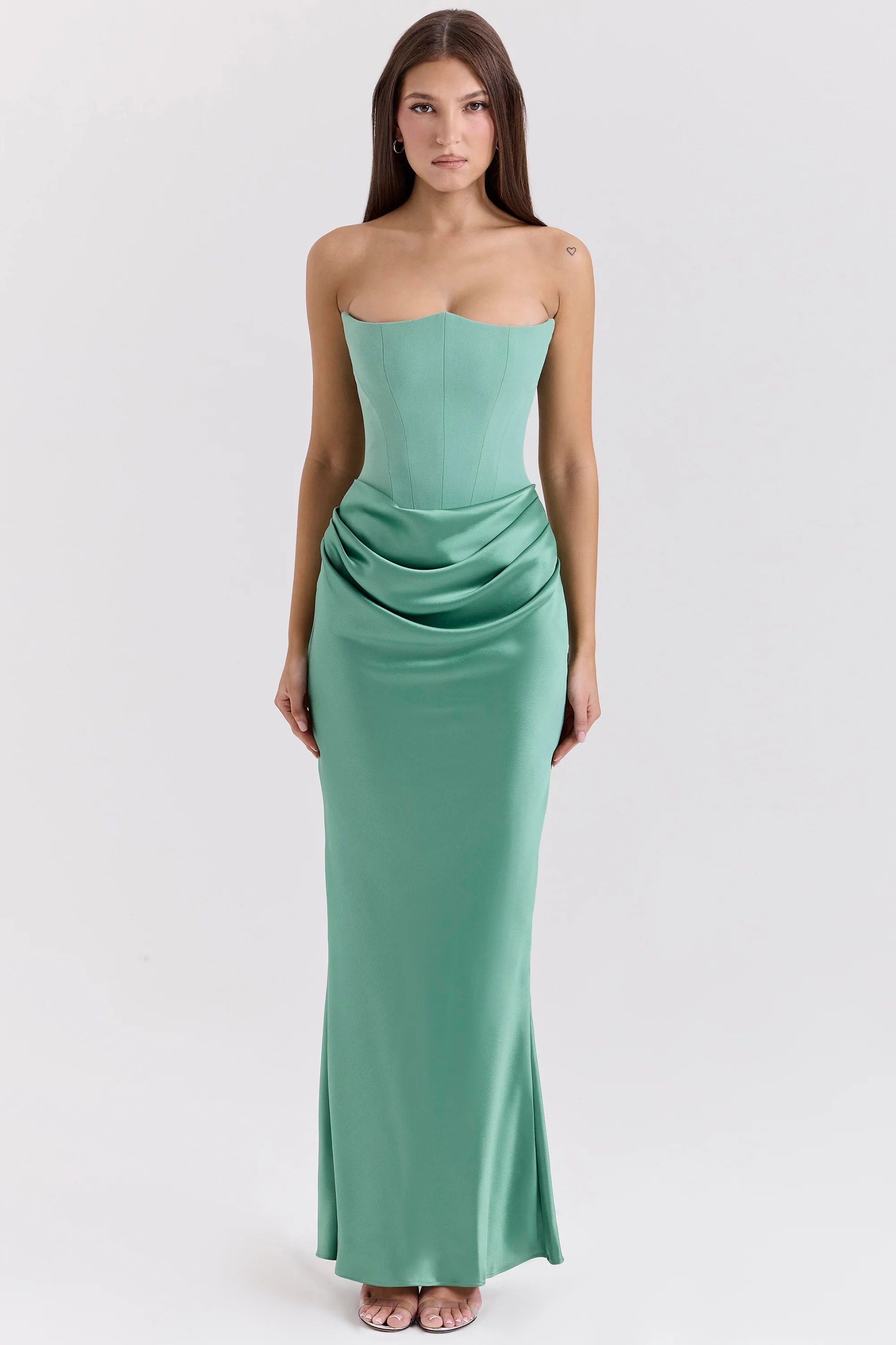 jade strapless corset maxi dress