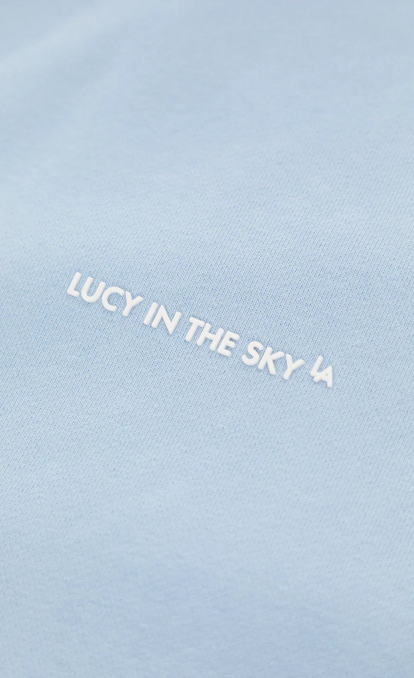 Oversize Zip-Up Hoodie in Light Blue