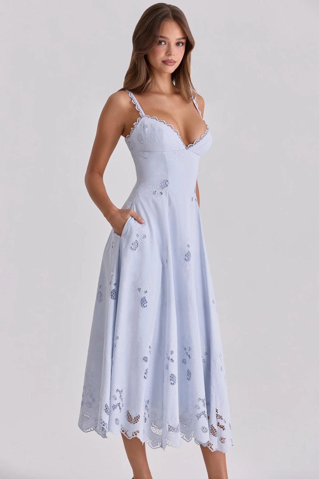 bluebell lace + cotton broderie anglais midi sundress