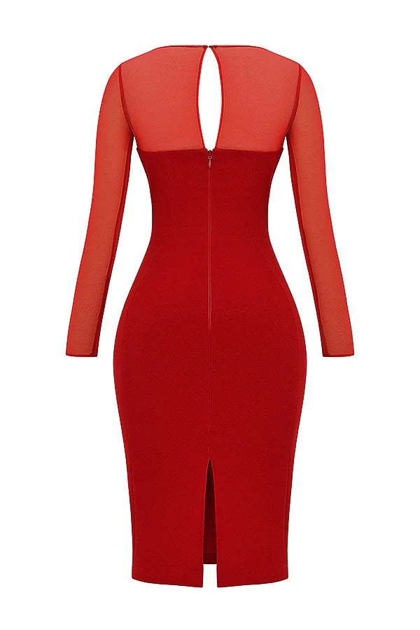 scarlet plunge midi dress