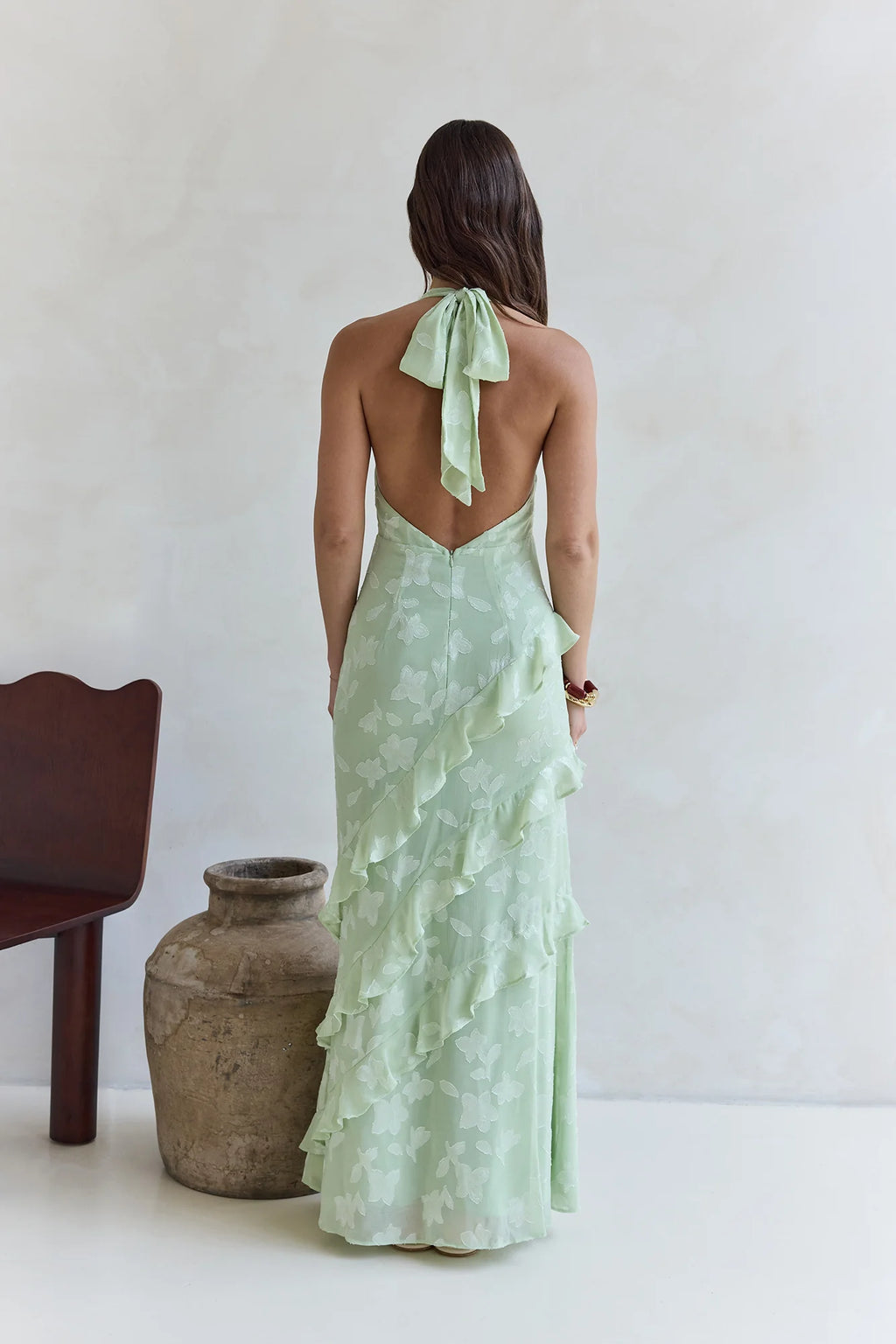 Dream Catchers Halter Maxi Dress Green